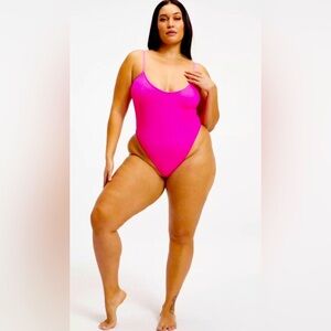 Good American Always Fits Hot Pink One Piece Swimsuit Size 5/6 (2x-3X)